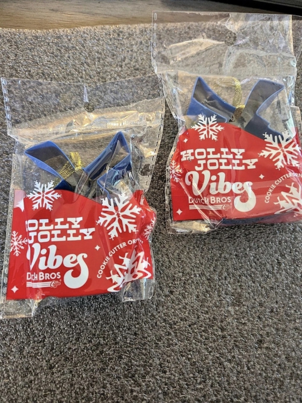 Dutch Bros Holly Jolly Vibes Cookie Cutter Ornament X 2